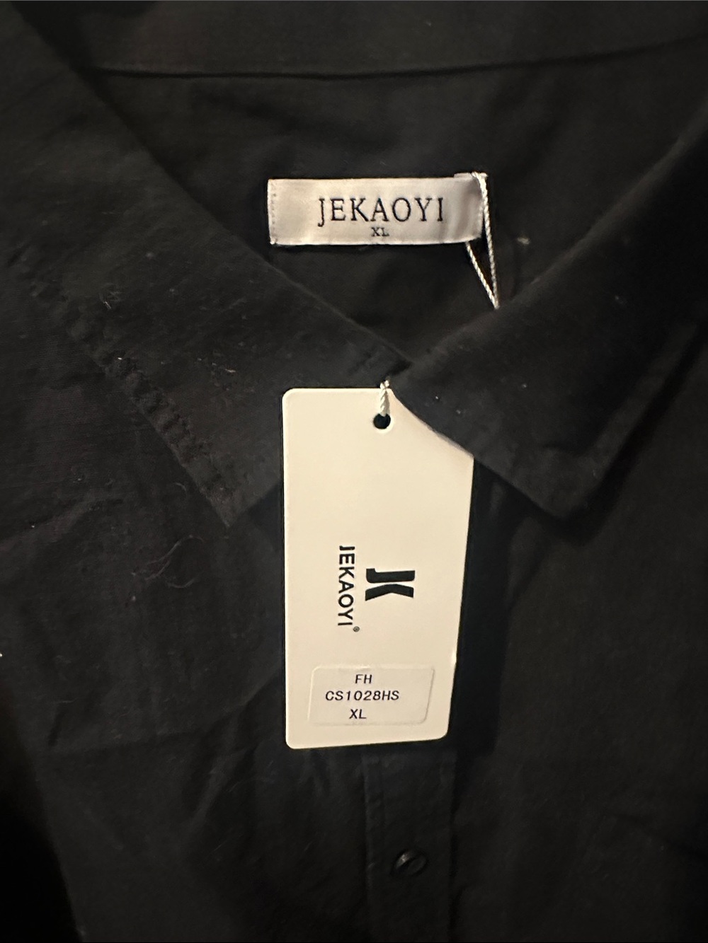 JEKAOYI Black Button-Up Shirt